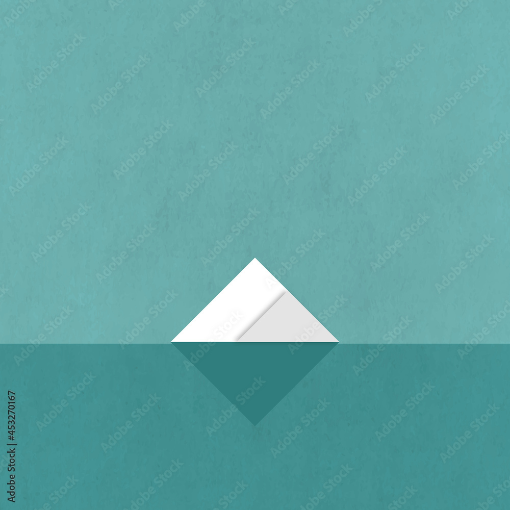 Landscape iceberg geometric vector minimal poster style retro