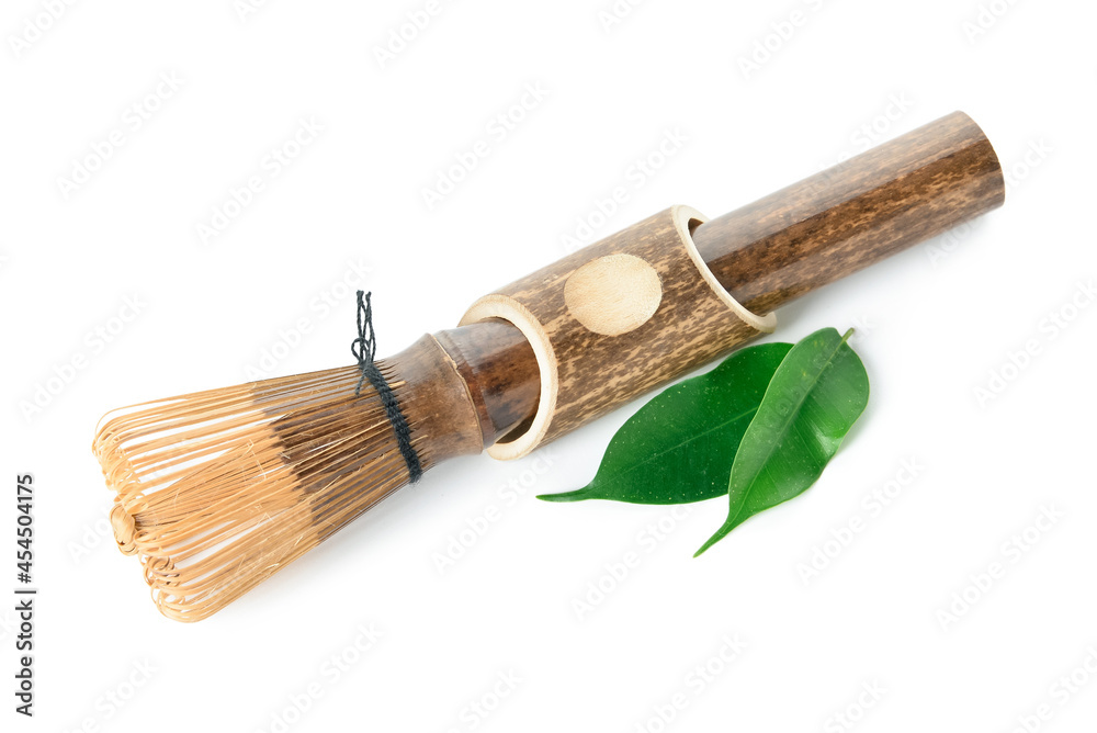 Bamboo chasen on white background