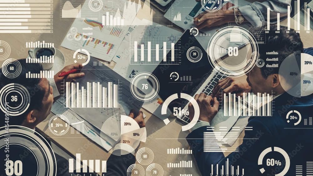 Creative visual of business data analyzing technology . Concept of digital data for marketing analys