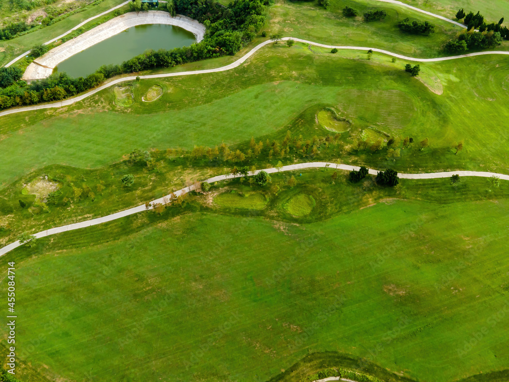 Aerial photography of Qingdao Coastline Golf Course