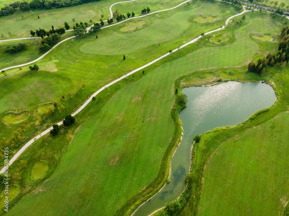 Aerial photography of Qingdao Coastline Golf Course