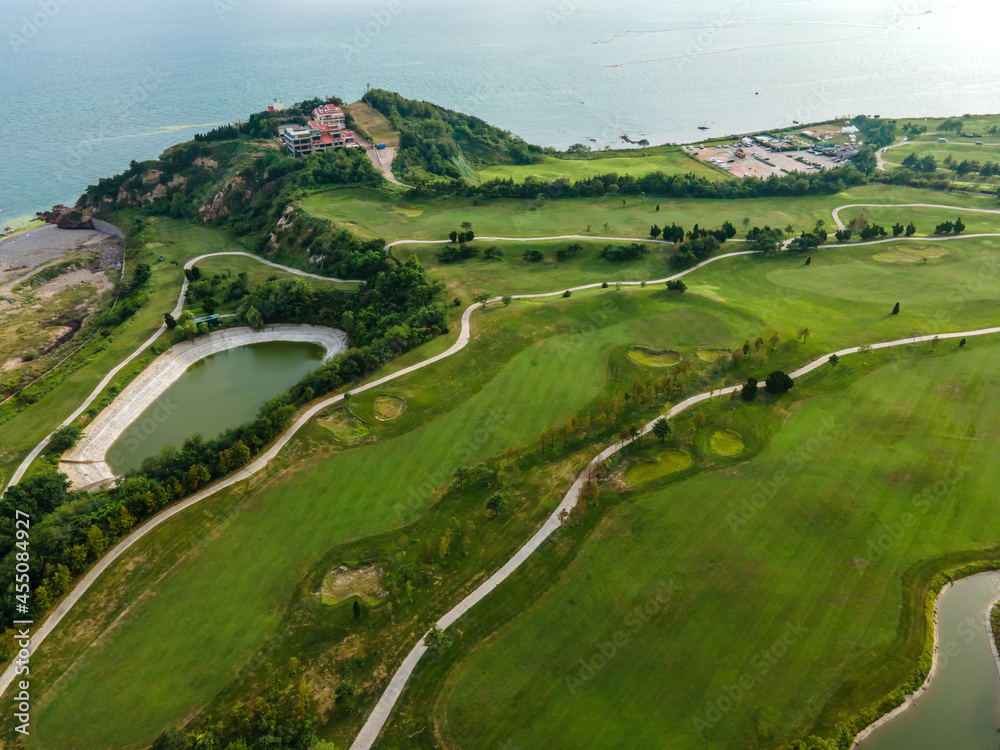 Aerial photography of Qingdao Coastline Golf Course