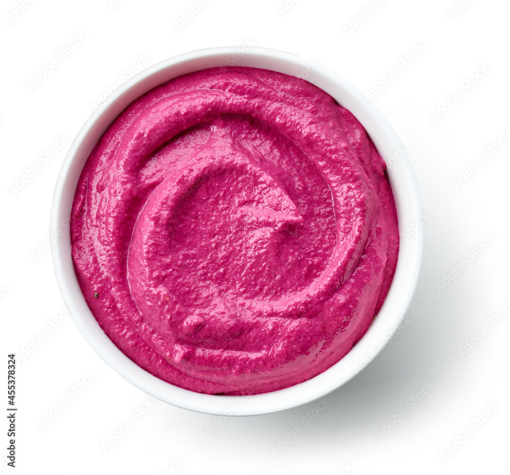 bowl of beetroot hummus