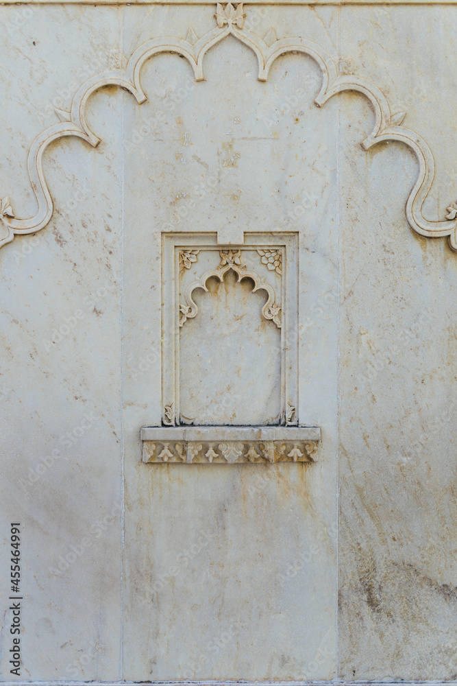 White marble interior design of City Palace in Udaipur Rajasthan, India