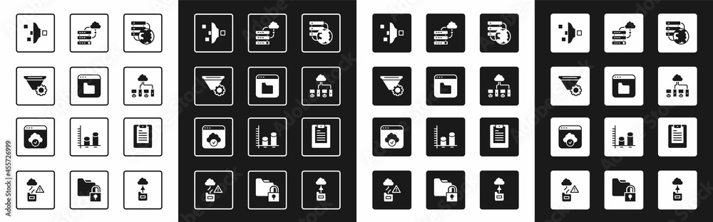 Set Network cloud connection, Browser files, Filter setting, Computer network, Server, Data report a