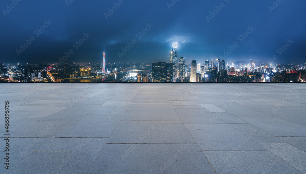 道路地面与城市建筑景观