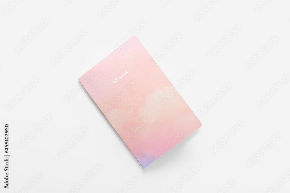 Stylish notebook on white background