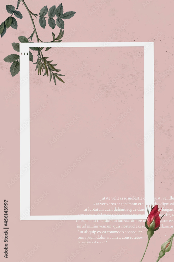 Blank collage photo frame template on pink background vector