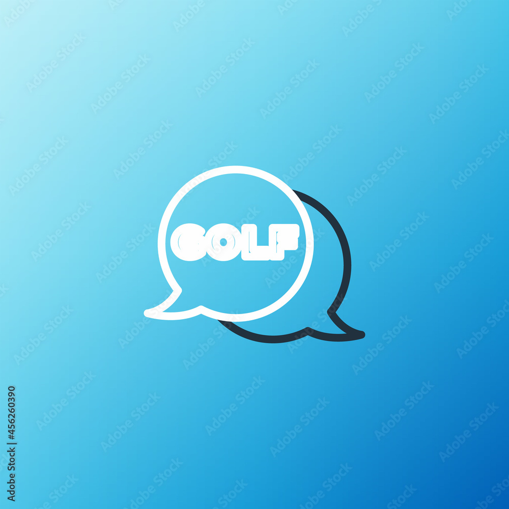 Line Golf label icon isolated on blue background. Colorful outline concept. Vector