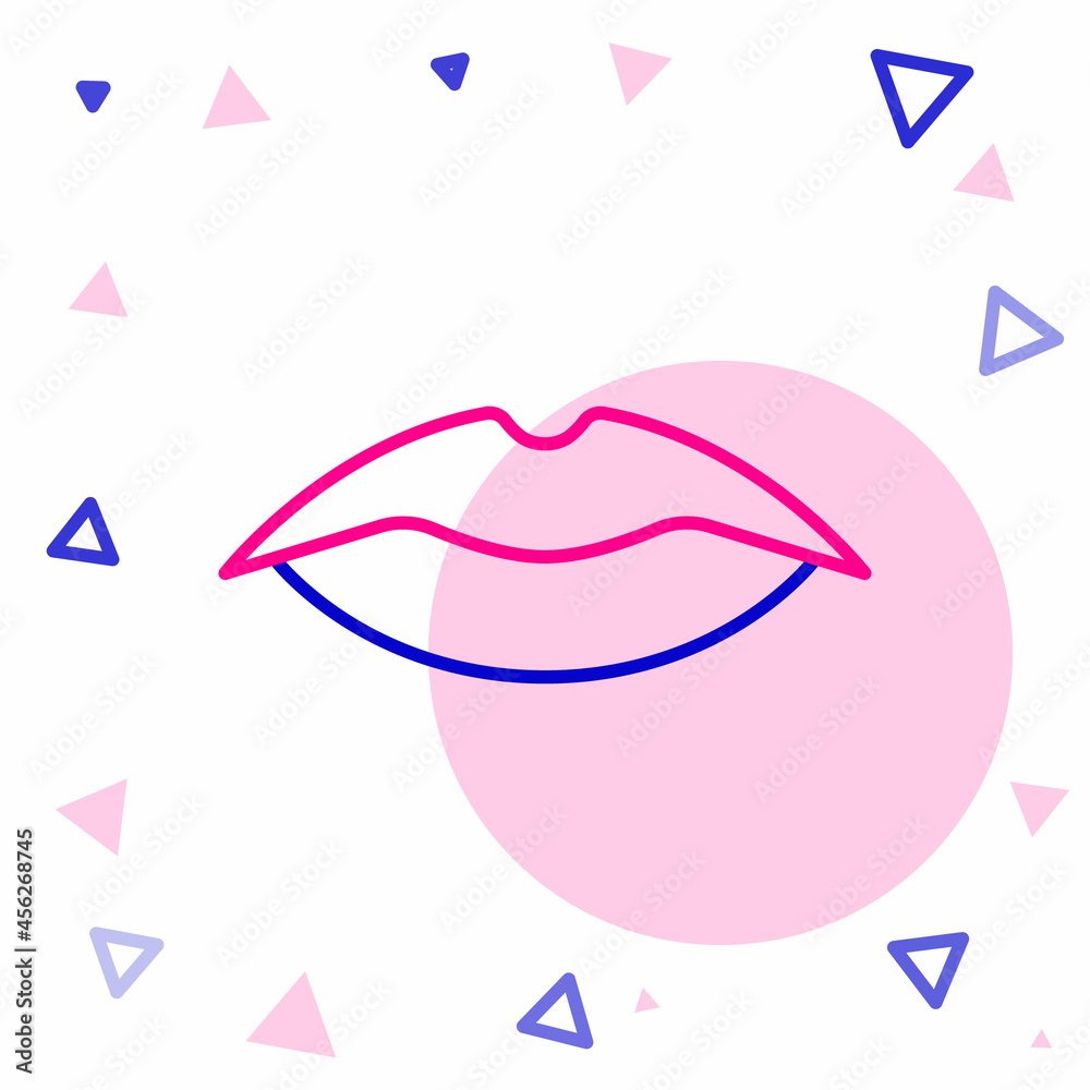 Line Smiling lips icon isolated on white background. Smile symbol. Colorful outline concept. Vector