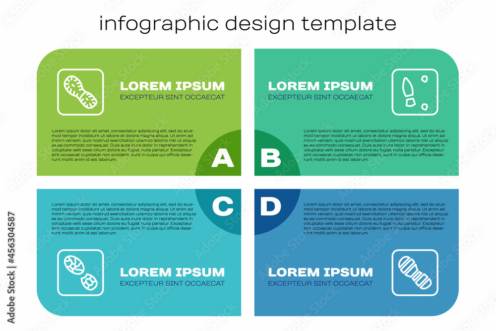 Set line Human footprints shoes，and.Business infographic template.Vvector（设定线人类足迹鞋和商业信息图模板.Vvector）