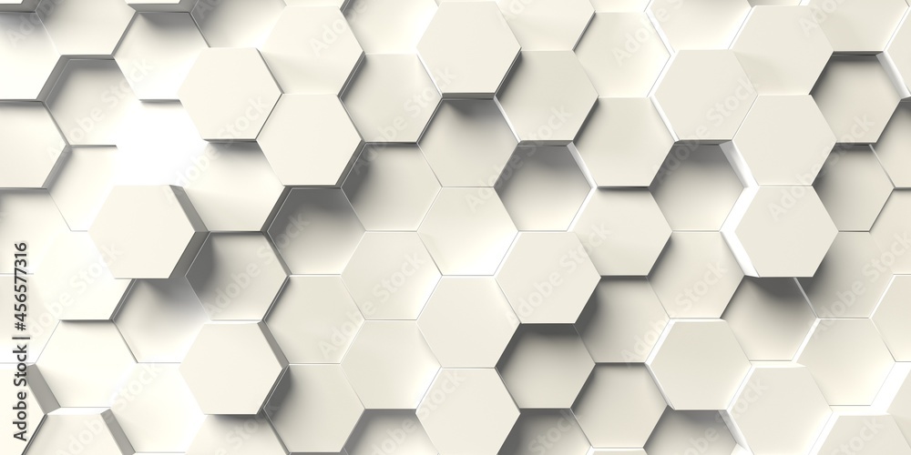 Abstract hexagon geometry background - 3D render design