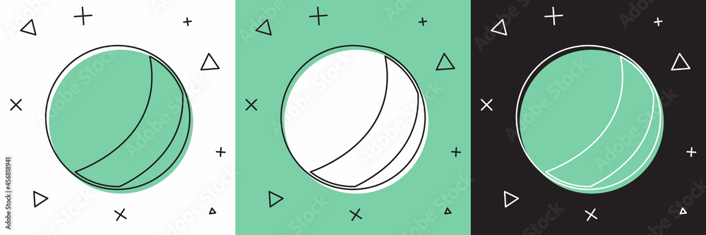 Set Beach ball icon isolated on white and green, black background. Children toy. Vector