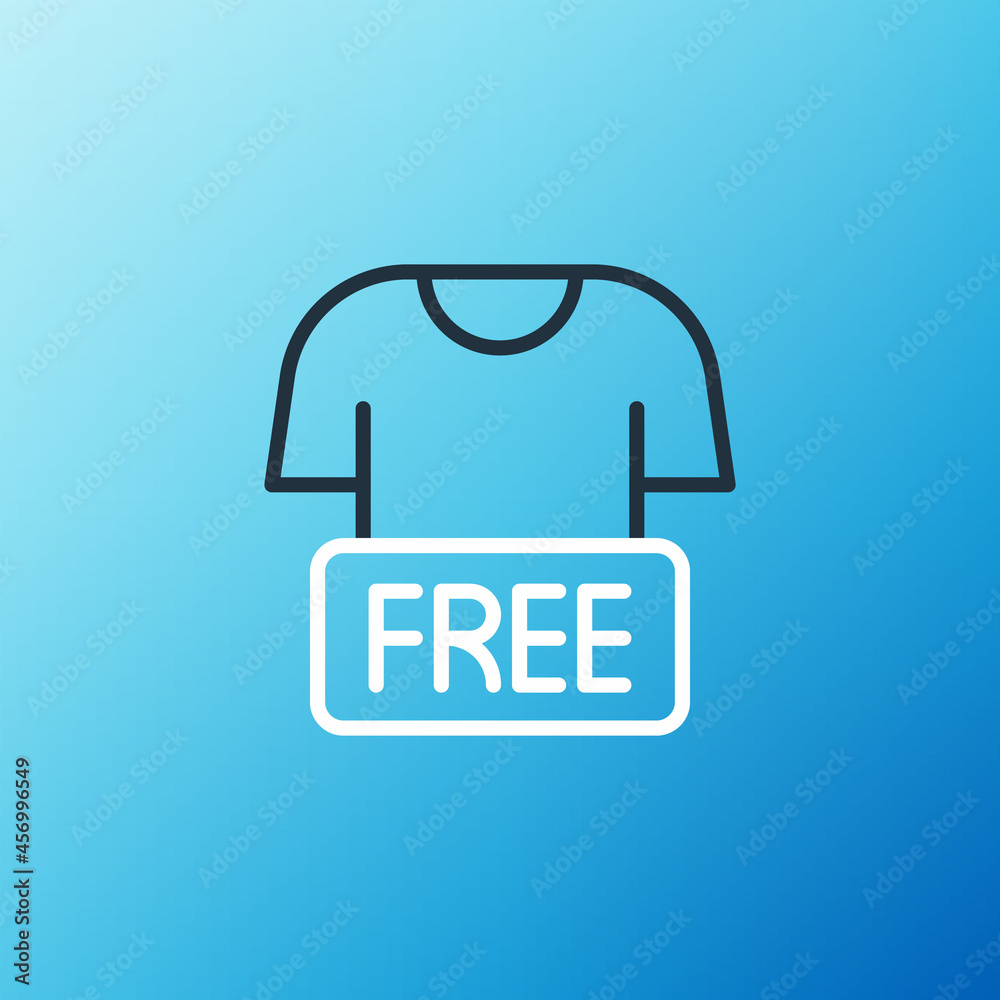 Line Clothes donation icon isolated on blue background. Colorful outline concept. Vector