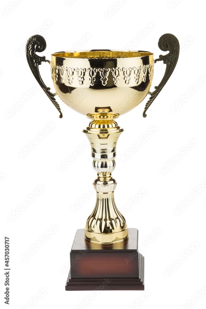 Shiny golden winning Trophy cup