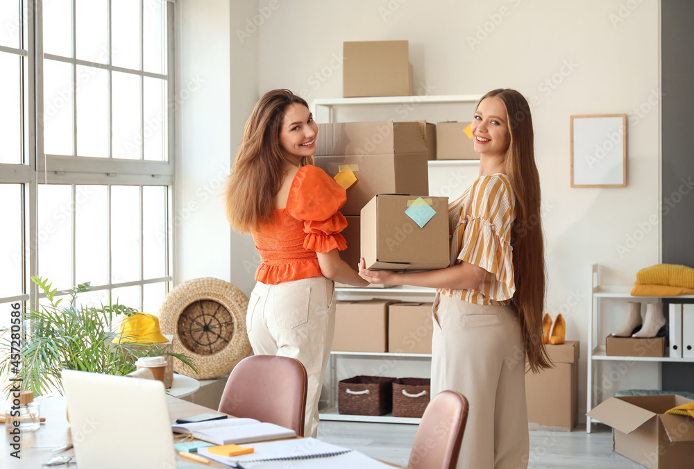 Female business owner and seller in warehouse store