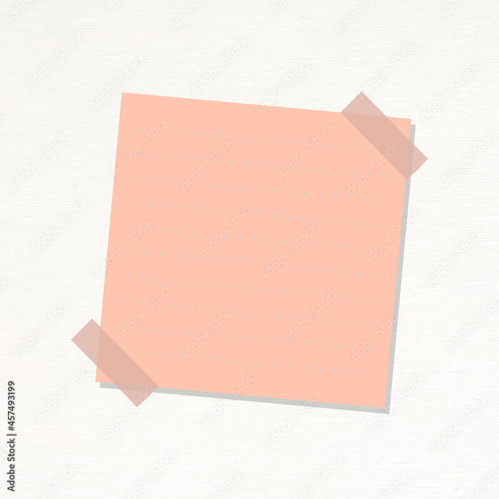 Salmon pink dotted notepaper journal sticker vector