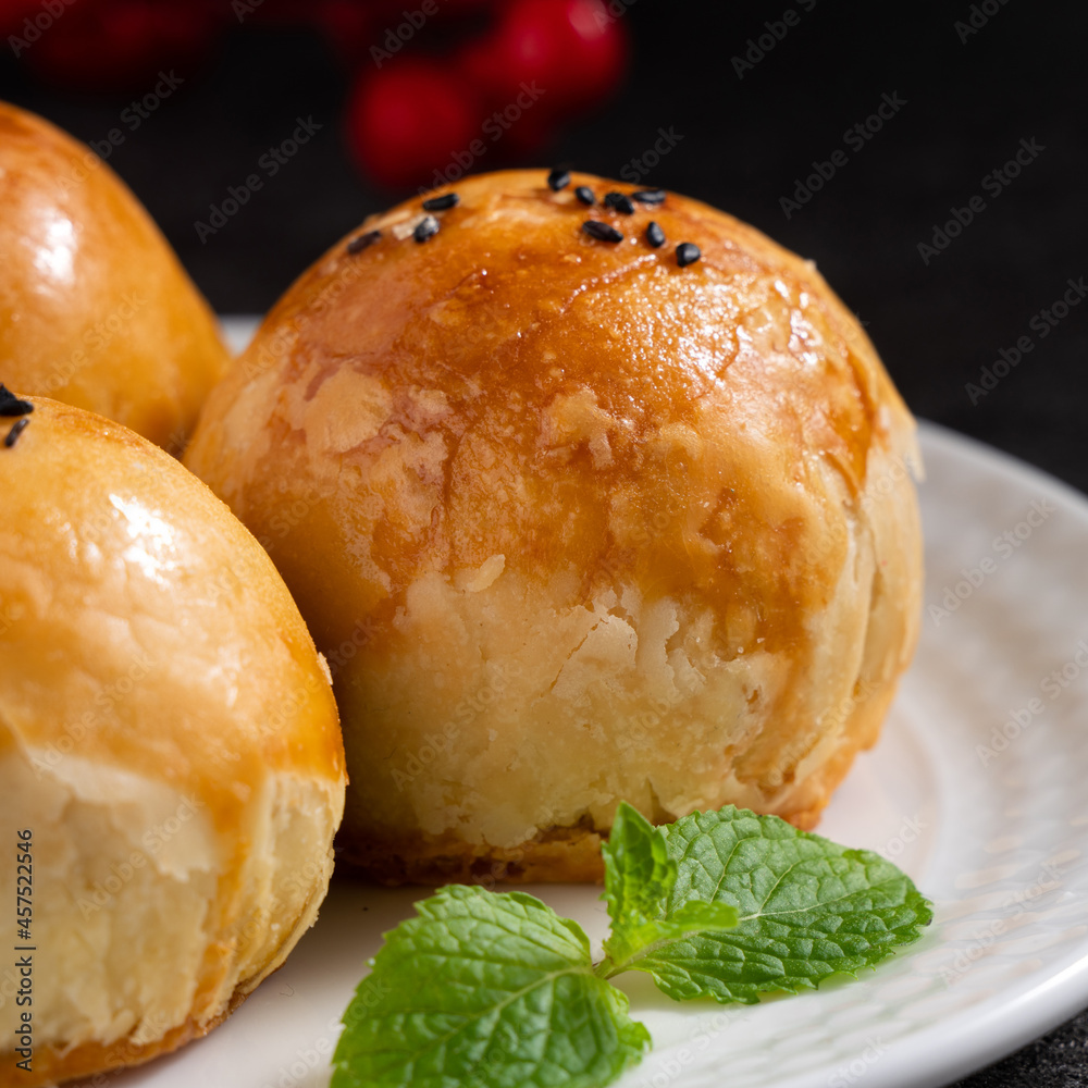 Moon cake yolk pastry for Mid-Autumn Festival holiday.