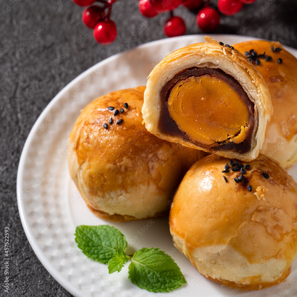 Moon cake yolk pastry for Mid-Autumn Festival holiday.