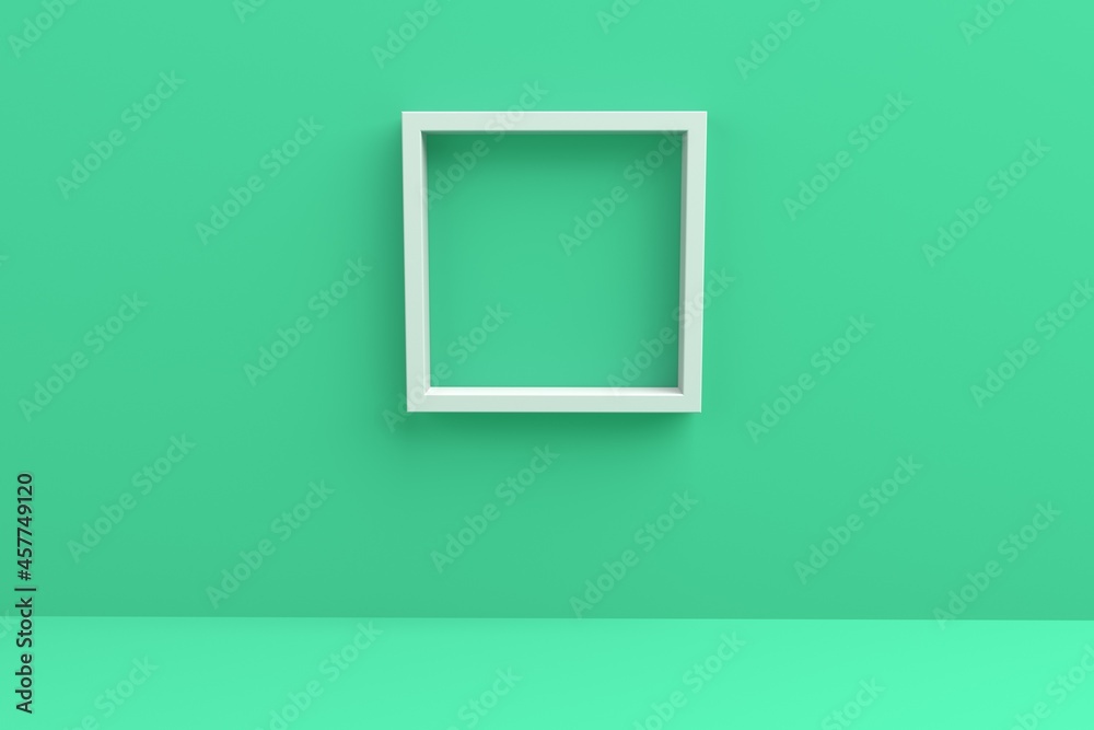 Blank square picture frame - 3D render illustration