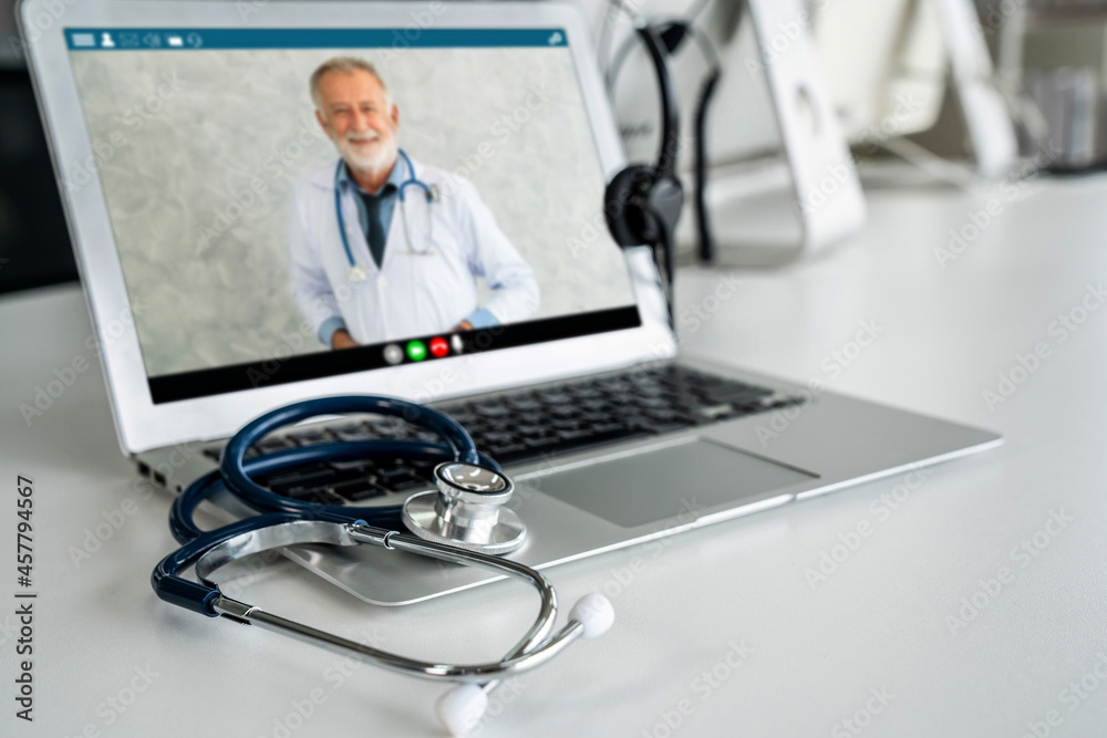 Telemedicine service online video call for doctor to actively chat with patient via remote healthcar