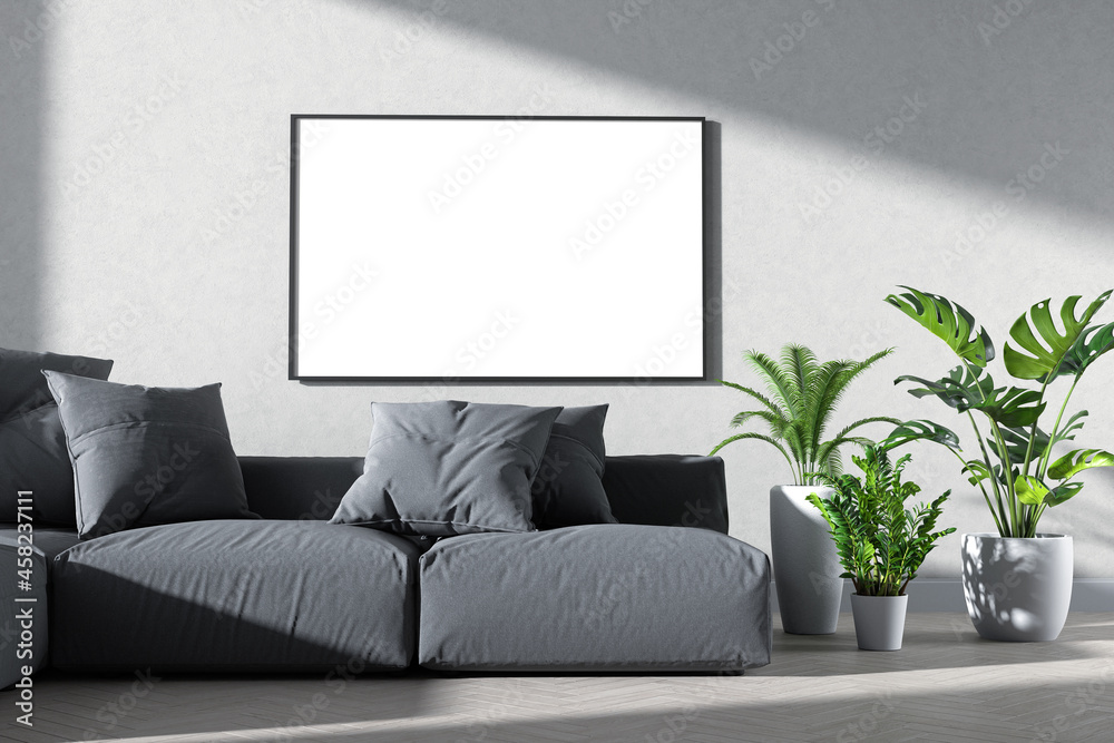 Mockup frame in the modern interior background,