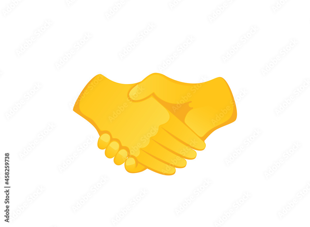 Handshake icon. Hand gesture emoji vector illustration. 
