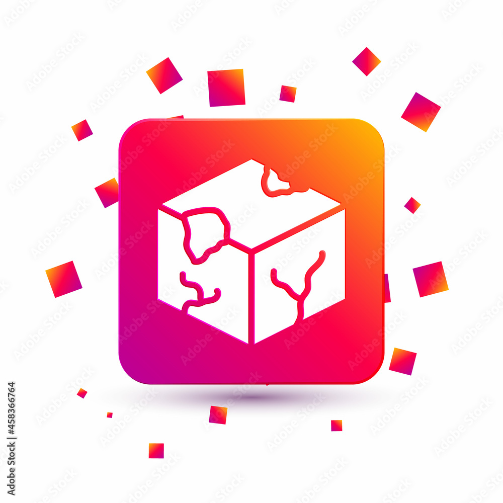 White Isometric cube icon isolated on white background. Geometric cubes solid icon. 3D square sign. 