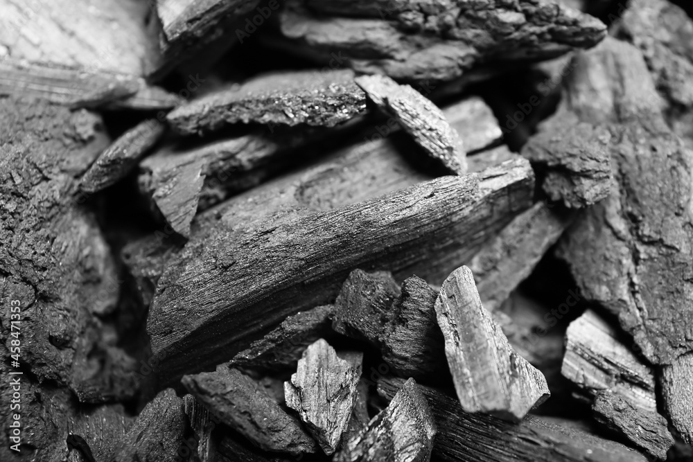 Texture of char coal as background