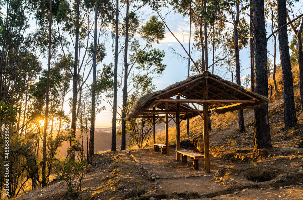 Hiking trail in the Andes Mountains near Huancayo in Peru