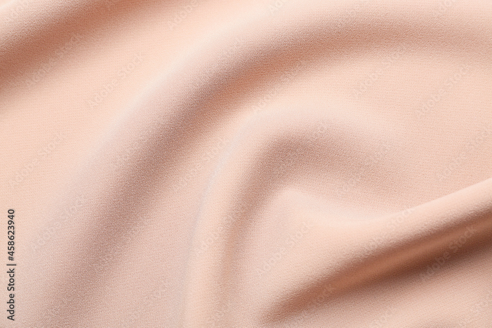 Texture of color fabric with folds as background, closeup