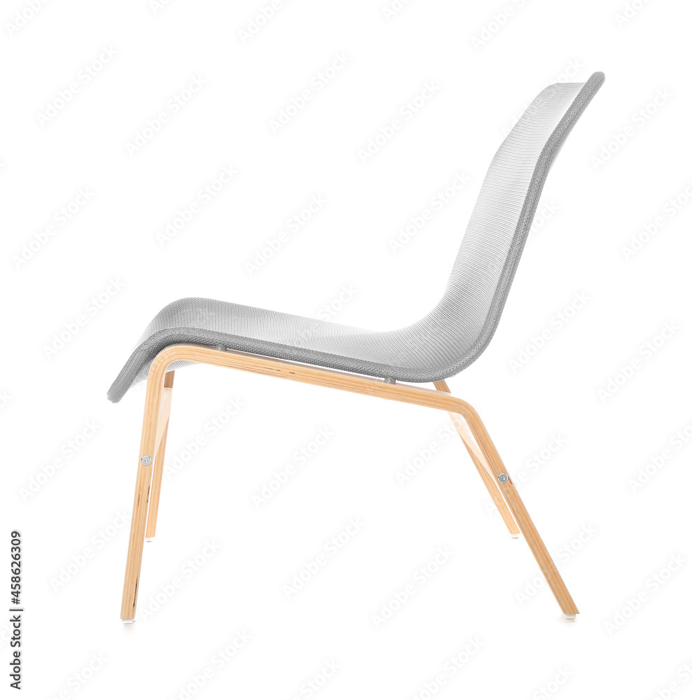 Trendy armchair on white background