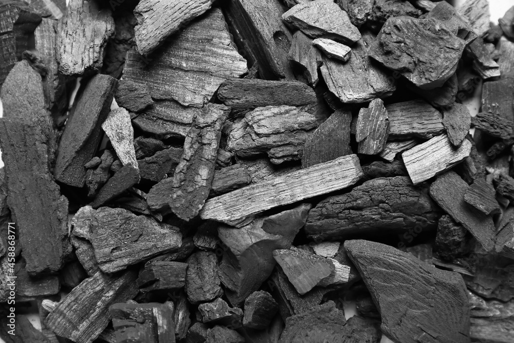 Texture of char coal as background