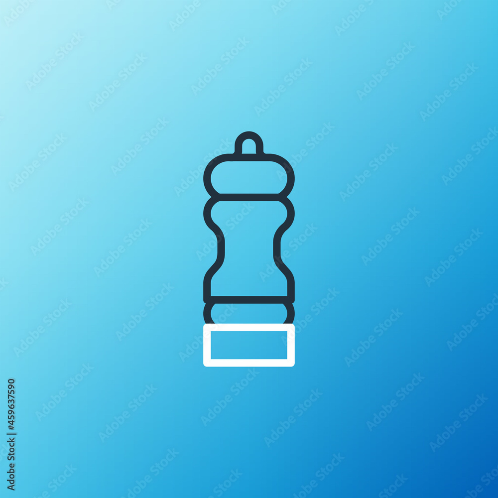 Line Pepper icon isolated on blue background. Cooking spices. Colorful outline concept. Vector