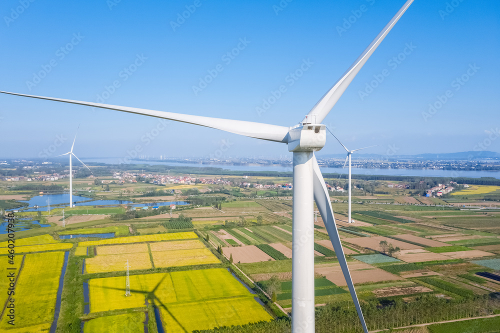 wind turbine closeup with clipping path