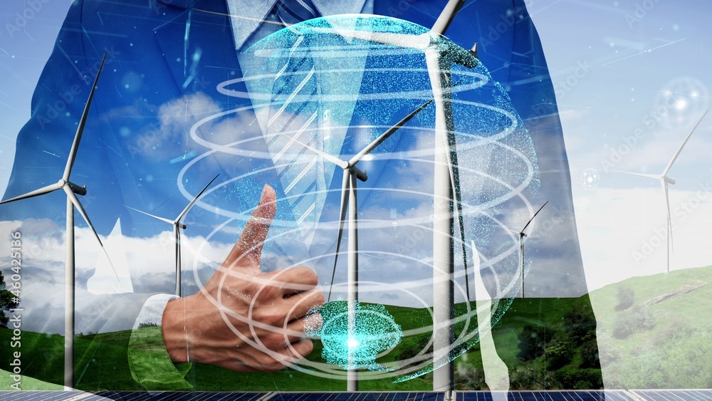 Conceptual environmental conservation and sustainable ESG development . 3D render computer graphic .