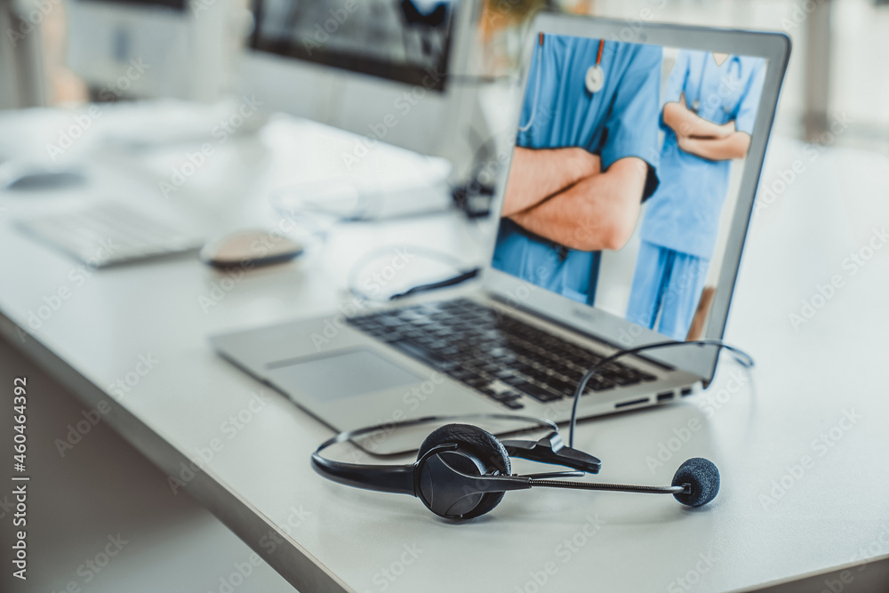 Telemedicine service online video call for doctor to actively chat with patient via remote healthcar