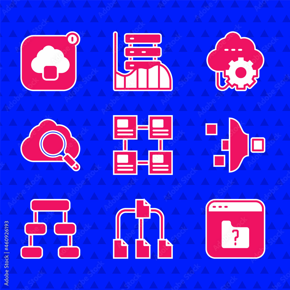 Set Hierarchy organogram chart, Folder tree, File missing, Filter setting, Search cloud computing, C