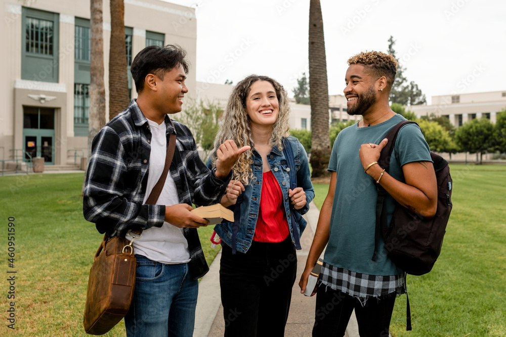 International students at university campus