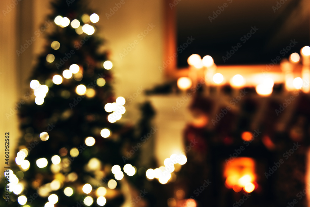 A decorated Christmas tree in the house