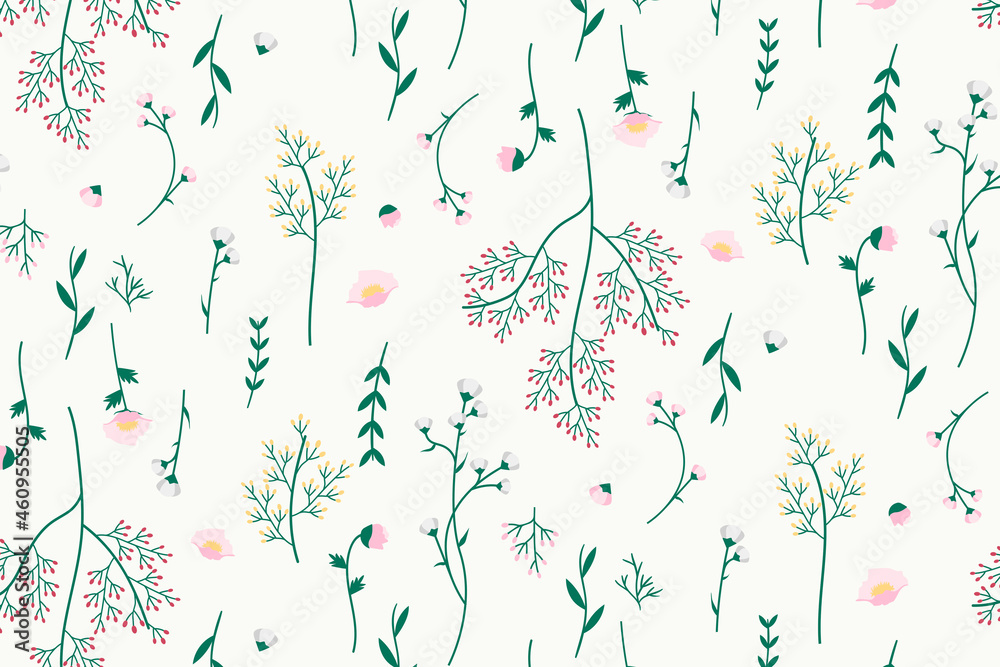 Aesthetic wildflower pattern graphic