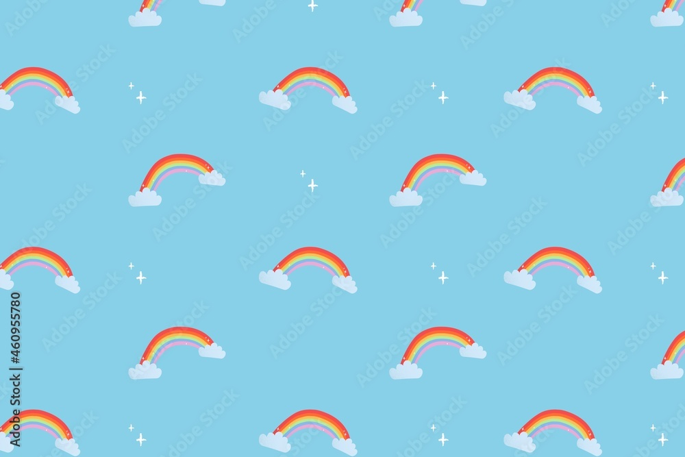 Rainbow weather pattern background wallpaper, illustration