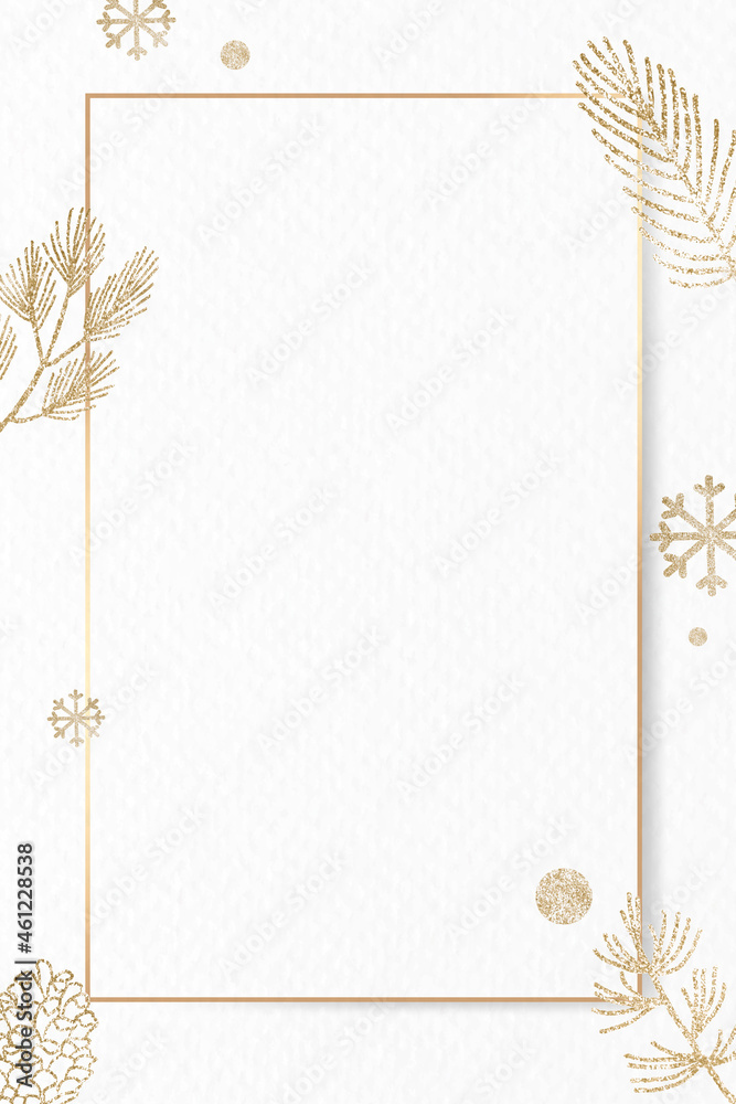 Shimmery botanical gold frame vectorcm