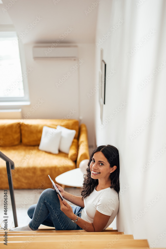 Adult woman, making sure she looks good.