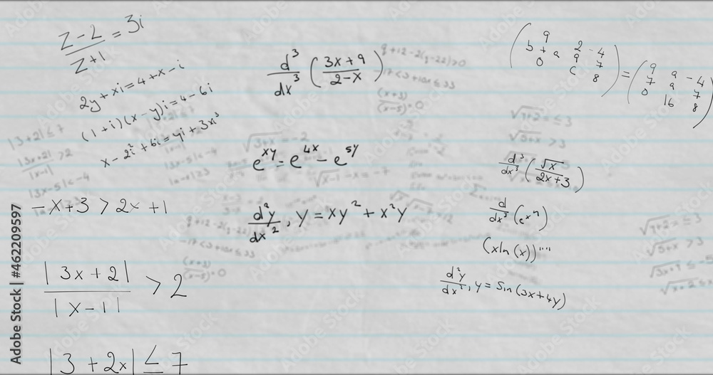 数学公式在背景上移动的图像