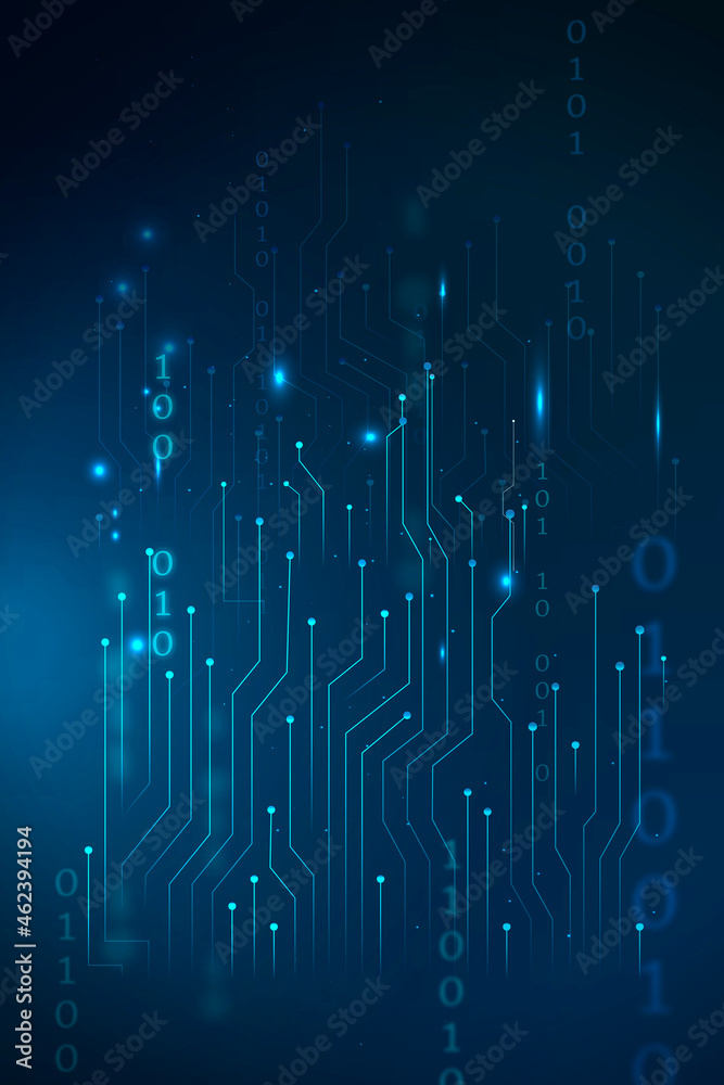 Blue futuristic networking technology vector