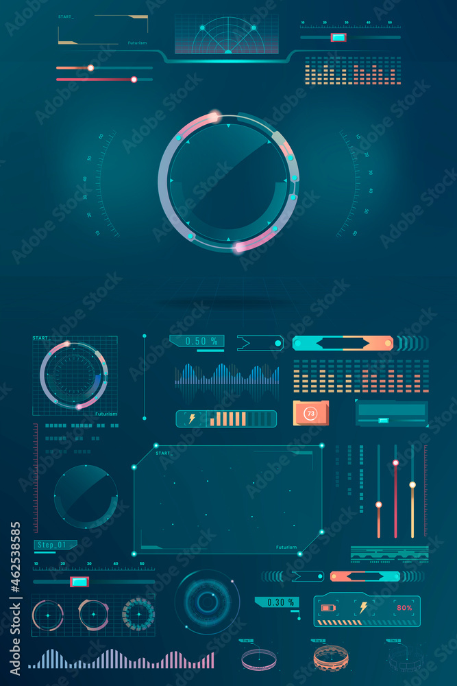 Technology interface template design elements vector