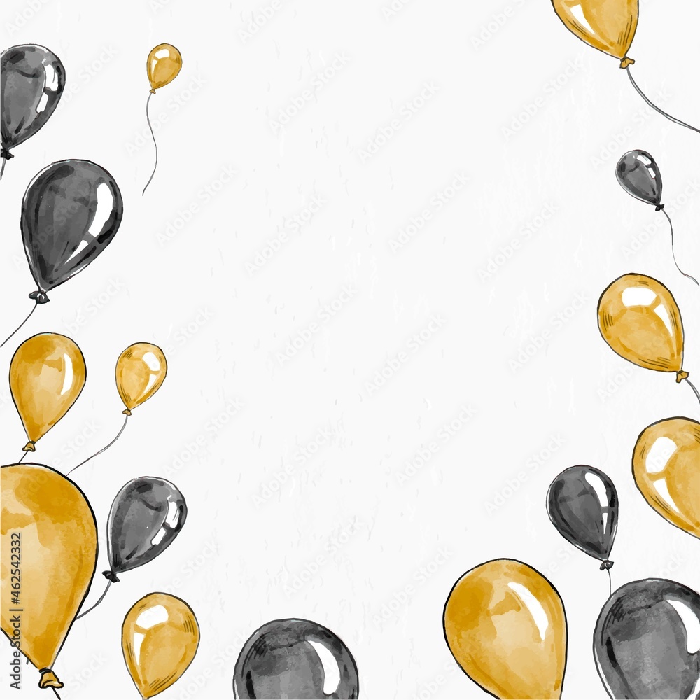 Anniversary balloon border frame vector with design space