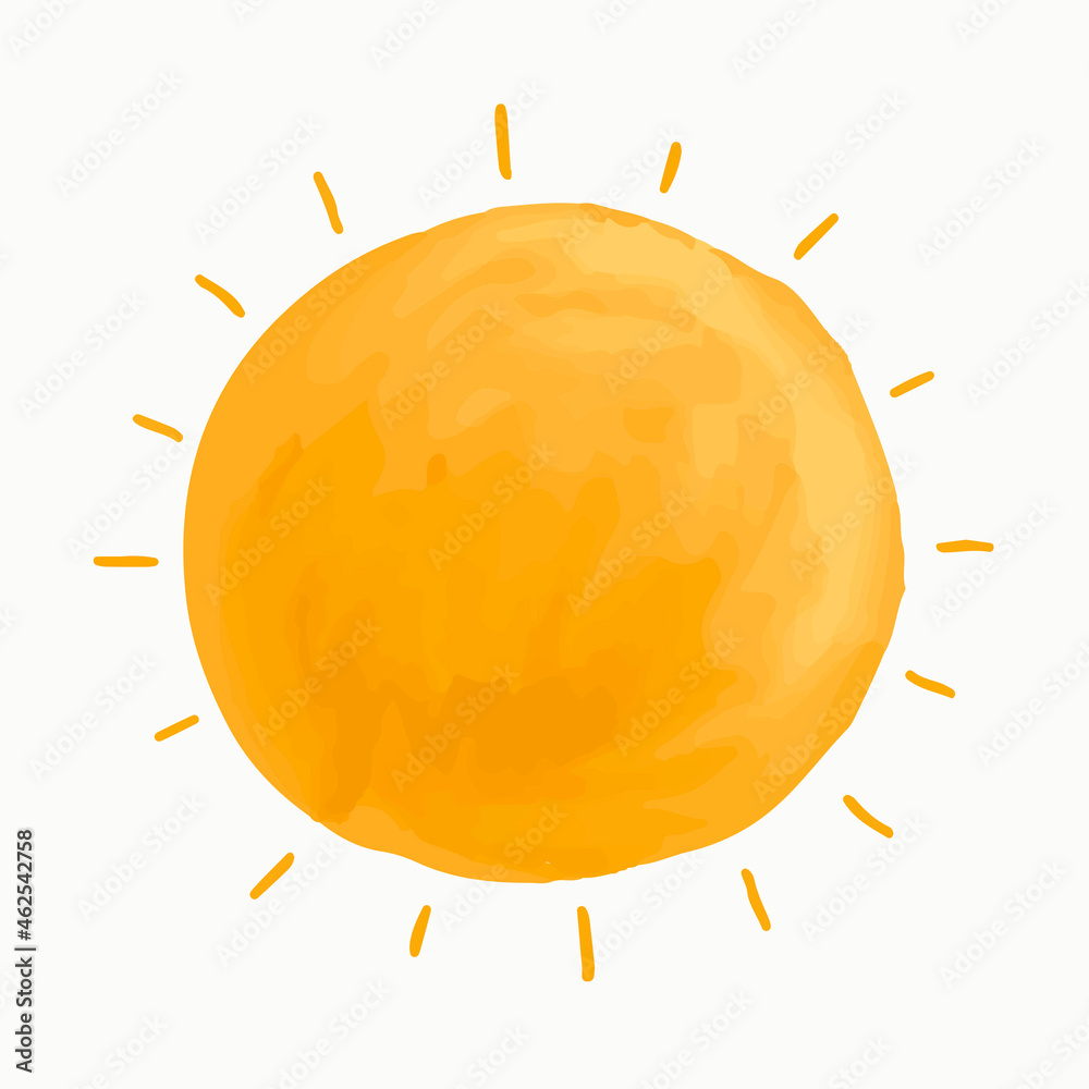 Sun drawing, doodle icon vector, cute galaxy illustration