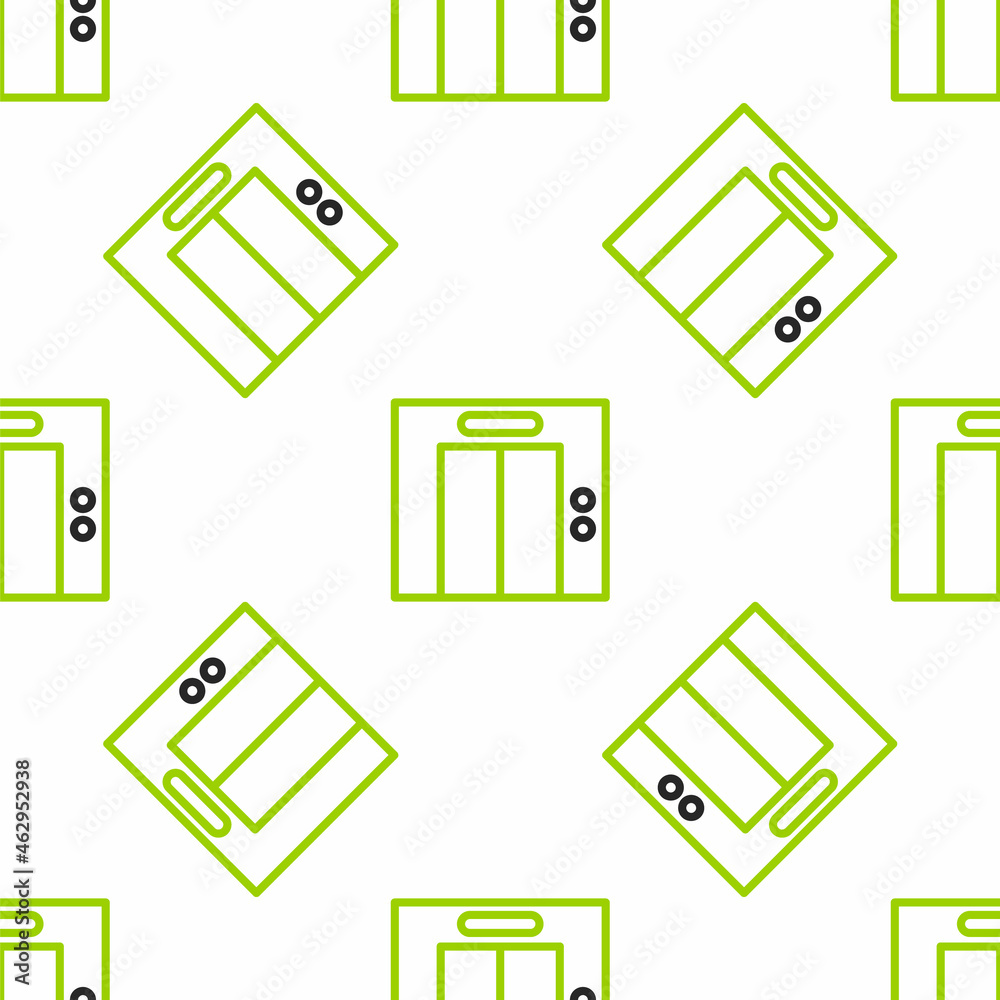 Line Lift icon isolated seamless pattern on white background. Elevator symbol. Vector